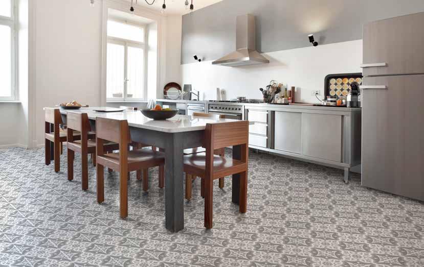 MATLOCK Alternating the geometric grey and white chequered pattern the Matlock tile is perfect for the kitchen but can be used in any room of the home.