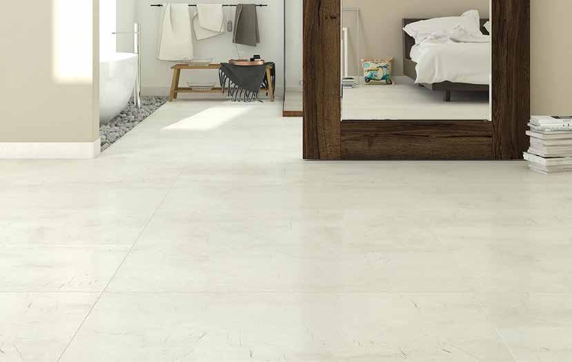 Fewer grout lines make rooms feel larger Fewer grout lines make rooms feel