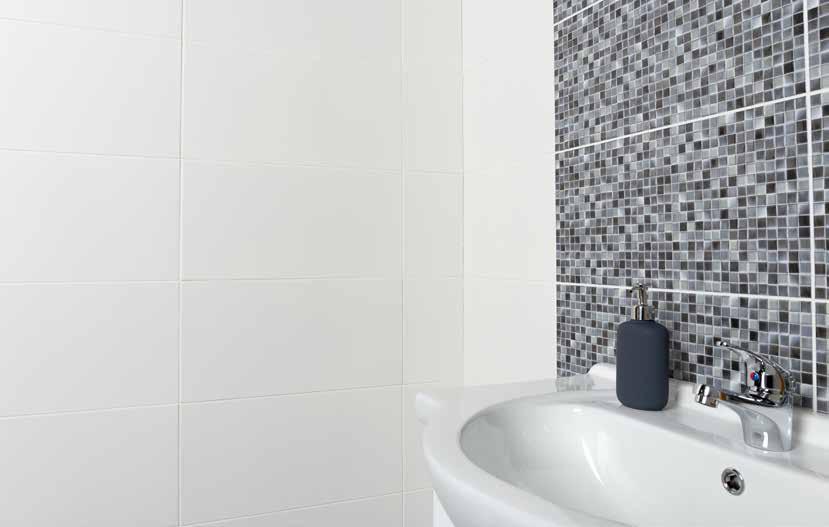 SCALPELLO A striking monochrome tile, this grey and white marbled tile is bold and beautiful with a striking marble pattern slicing through a brilliant white tile.