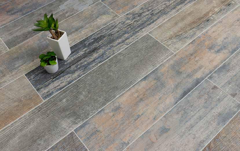Fewer grout lines make rooms feel larger ROHAN Available in bone or grey, the Rohan tiles offer wood-effect in authentic long planks ideal for lengthening a small room or adding height to low