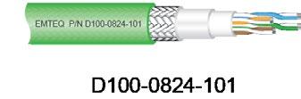 ETHERNET CABLES D100-0424-100 - ETHERNET CAT 5E 1 MHz - Center conductor SPHSCA 10 MHz 2.4 Dielectric material EPTFE 100 MHz 8.