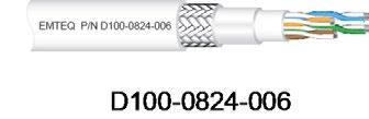 ETHERNET CABLES D100-0222-200* - ETHERNET CAT 5E 1 MHz - Center conductor SPC 10 MHz - Dielectric material EPTFE 100 MHz 8.