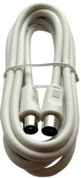 IEC-male/IEC-female White, 75 ohms double shielded cable With IEC