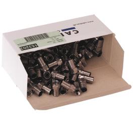 TRIAX Connectors F-crimp types F-crimp connectors On this page you will find a selection of F-crimp connectors suitable for Triax cable