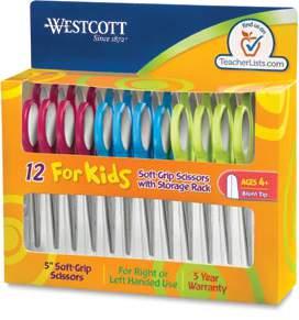 D56403-1001 $9.81 $8.79 Fiskars for Kids Comfortable, controllable, and fun for kids to use! Stainless steel blades (blunt or pointed) with plastic neon handles in a variety of colors.