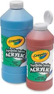 paints For 2.5 oz tubes, Chromacryl Students' Acrylics A multi-purpose, creamy, consistent, and fl exible acrylic paint that does it all, from fi nger painting to screen printing.