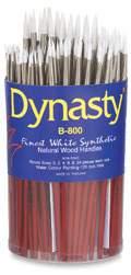 38 F Dynasty Ruby Student Synthetic This brilliant red synthetic hair is durable, perfectly balanced for watercolor, and set on bright red, transparent acrylic handles with seamless goldtone ferrules.