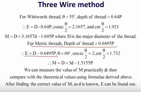 For metric threads, for metric depth of thread that is capital H=0.6495P and then the effective diameter =D this is the major diameter of the screw thread D-0.