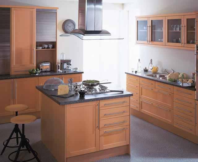 Glass fronted cabinets are