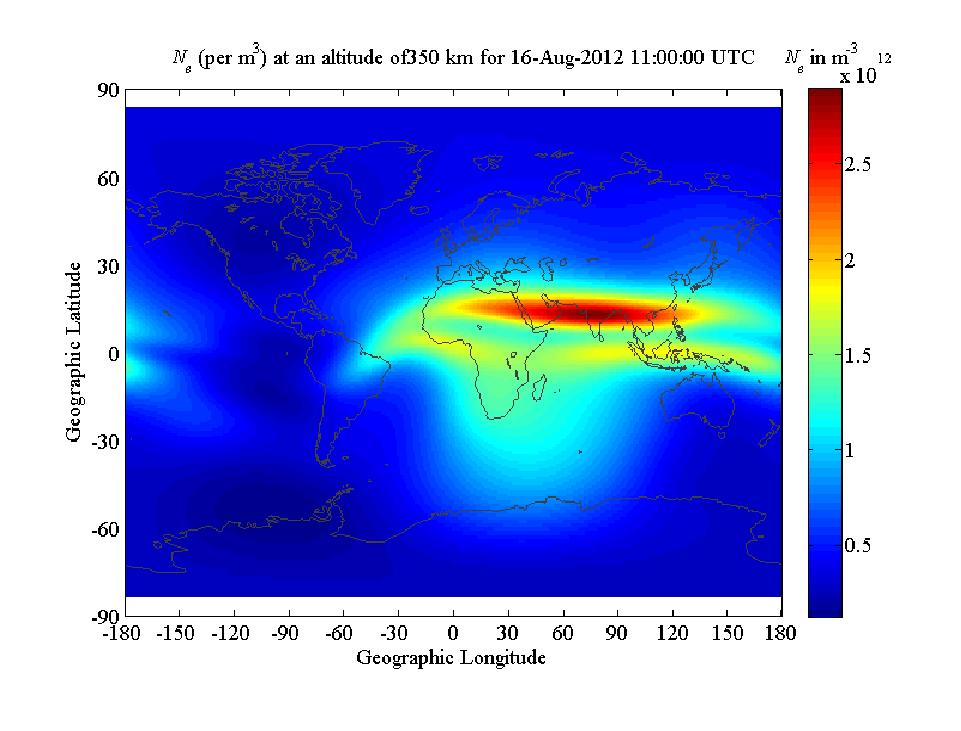 Latitudinal Variation Ionosphere has distinct features at some latitudes At lower latitudes, high electron concentration at approx ±20 off the magnetic equator Due