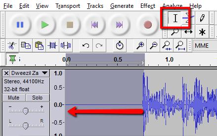 Select the silent parts by enabling the selection tool, then clicking and dragging to the right or left over any flat lines at the beginning/end of your track.
