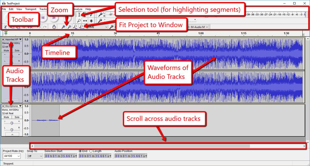 PART I: LAYOUT & NAVIGATION Audacity is a basic digital audio workstation (DAW) app that you can use to record and edit spoken word audio tracks, like podcasts, audiobook narration, and voice-overs;
