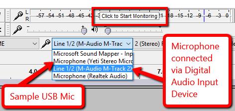 device that you're using to record the source of the audio signal. 1. Select your recording input device from the Recording Device drop-down.