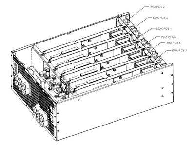 An engineering drawing along with an actual picture of the interior of a standard 6623A-PCS-1000A model is shown to the right.