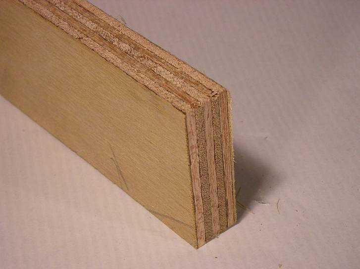 Plywood made from thin sheets of wood veneer,