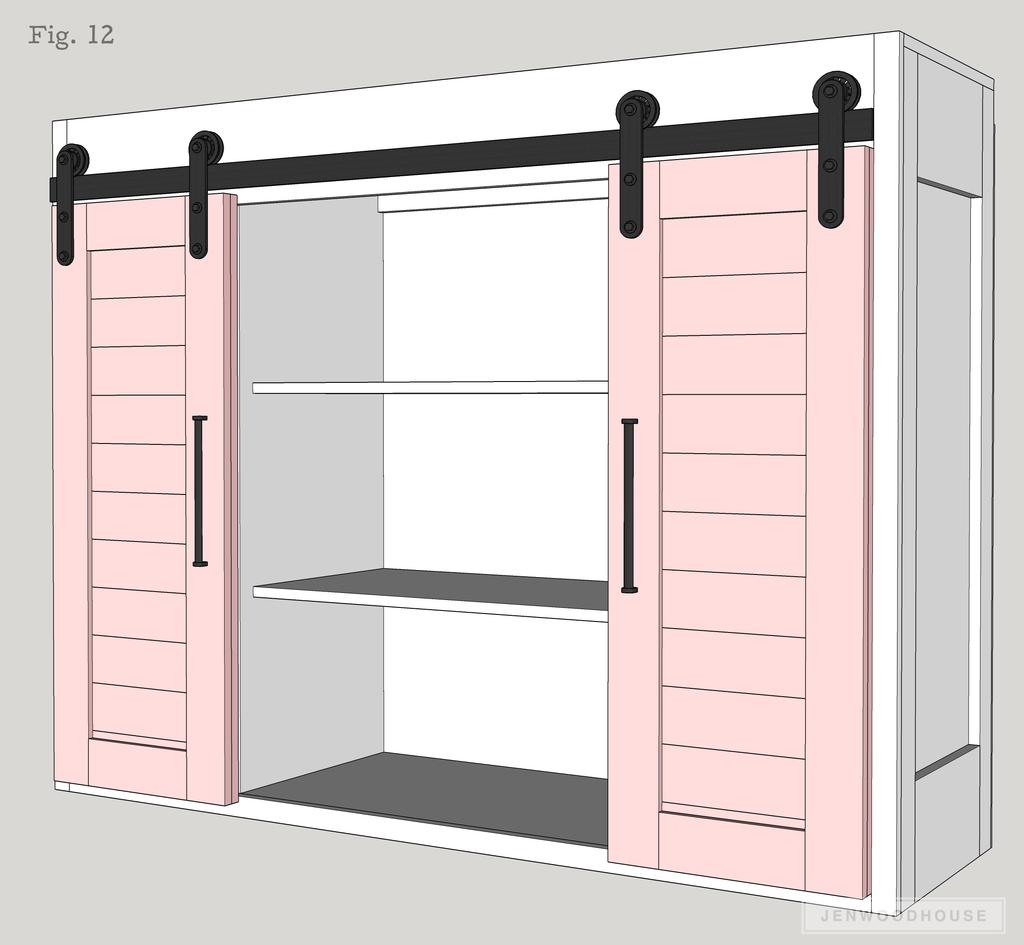 Sliding Barn Door Hutch Copyright 2017 Jen Woodhouse / The House of Wood 14 STEP 12 ATTACH THE HUTCH AND HANG THE DOORS Place hutch over buffet and secure hutch to buffet with either wood screws or