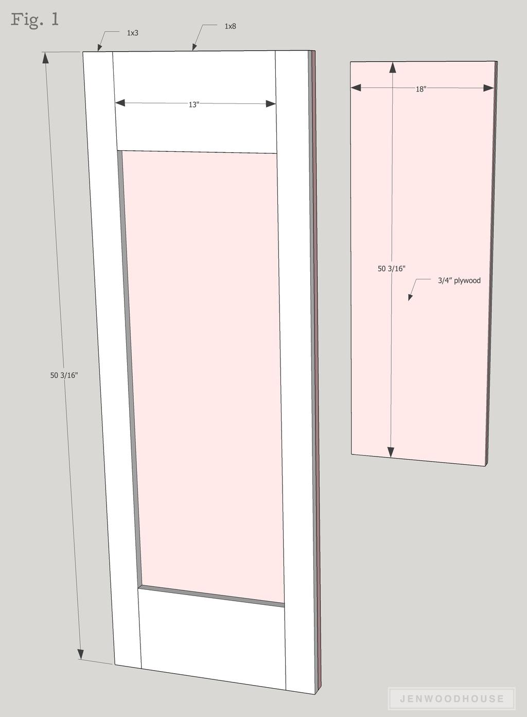 Sliding Barn Door Hutch Copyright 2017 Jen Woodhouse / The House of Wood 3 STEP 1 BUILD THE SIDES Measure, mark, and cut 1x3