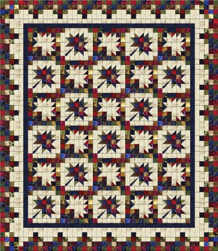 5 yards of assorted non-neutral Quilted in Honor SKUs (18 FQs).