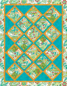7419-TURQ-DR 7420-PINK-DR 3/8 yd 7417-GREEN-DR 7/8 yds Backing 3 yds Binding 5/8 yds 57" x 75" Linked In From Cozy Quilt Designs by Daniela Stout Featuring the Kassita collection (pages 9 and 10) 52