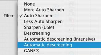 Descreening Automatic Descreening This function launches a fully automated descreening of the image.