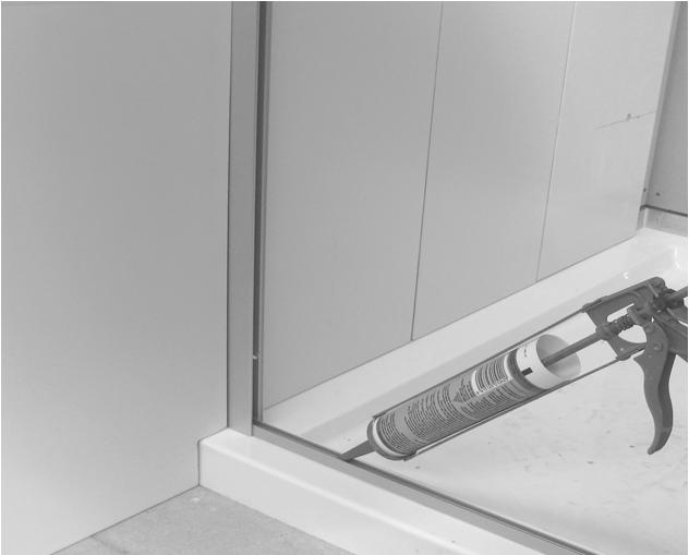 I - NOTE: The Take-up and Return glass are labelled indicating the top of the shower. 1 1. Position four 4mm setting blocks inside the sills at positions A & B.