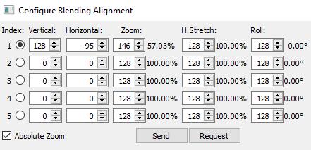 image has moved. Figure 3: Configure Blending Alignment Dialog 12.