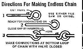 Attaching the Operating Chain on the Chain Wheels 1. The chain wheel on the upper (steam) valve extends further from the valve body than the lower (water) valve.