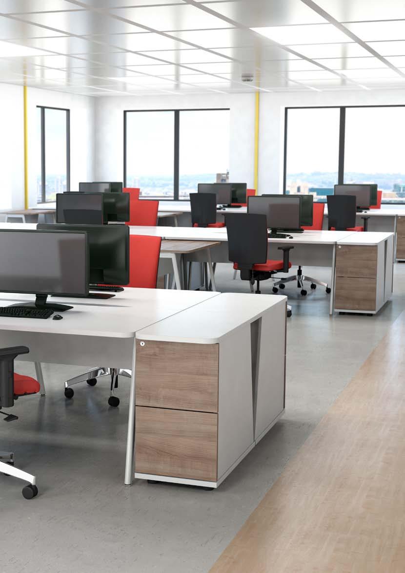 DESKING Additional workspace can be created with a