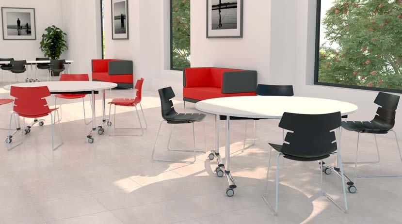 TABLES TILT TOP TABLES Tilt top tables are practical, mobile and easy to assemble and store saving space and time.