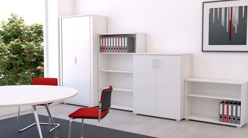 STORAGE Image features our Spire table page 34 and Brandon chairs, page 65. SIGNATURE Signature storage features a Silver or White base and feet. Unit Options Cupboards from 725/740mm to 2000mm High.