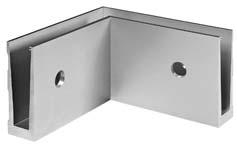 water drainage 0.158" dia. holes Inside Corner - fascia mount shoe, stainless steel effect.