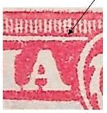 " V over crown watermark only "Colour spot below left upright of M ; tiny nick in