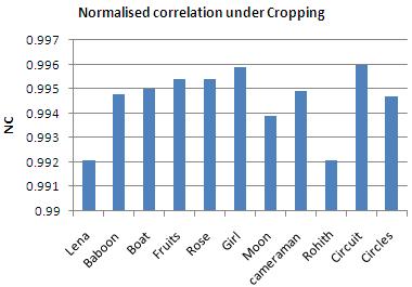 The simulated results of the Normalized Correlation under various angles of rotation are shown in Table VIII.