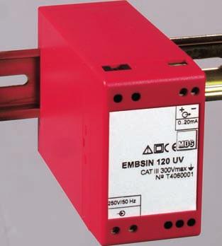EMBSIN 120 UV Measuring transducers for AC current : Sinus-shaped alternating voltage (0 20 A or 0 500 V) : Unipolar output signal measuring principle: Rectifier mean value measurement process