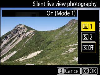 l Silent Photography In silent photography, the shutter remains open between shots, eliminating shutter noise altogether during live view.