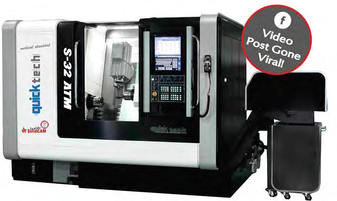 Quicktech S-32 & S-42 ATM Compact 9-Axis Twin-Spindle Mill/Turn Centers with B-Axis & ATC The Quicktech S-32 and S-42 ATM mill/turn centers are perfect for small complex parts.