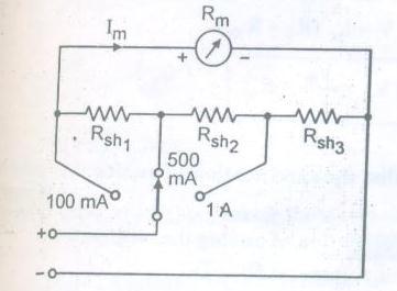 f. Draw a circuit diagram of Aytron shunt type ammeter. What is the advantage of it over normal shunt type ammeter? Ans f.