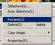 3 Renaming an Image in Thumbnail View You can rename an image shown on the Thumbnail Display screen.
