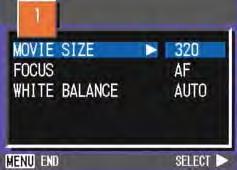 " buttons to select Size. This setting will be used for shooting until you change it.