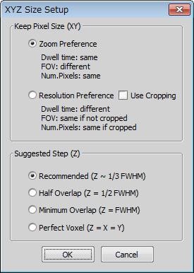 Chapter 7 Detection Mode VAAS Recommended Value Settings Detailed settings of the recommended values are made in the XYZ Size Setup window that is displayed by clicking the [Optimize] button of the