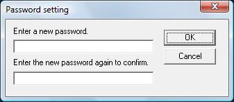 Up to 32 characters can be used for the password. Note that only alphanumeric characters (a to z, A to Z, 0 to 9) are allowed.