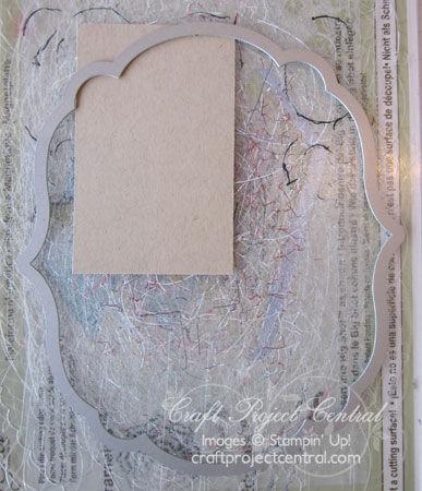 Emboss the Crumb Cake card stock using the Chevron embossing folder and