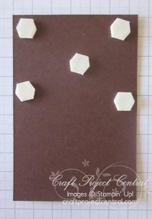 Attach Stampin Dimensionals to the back of the image panel on the top half only.