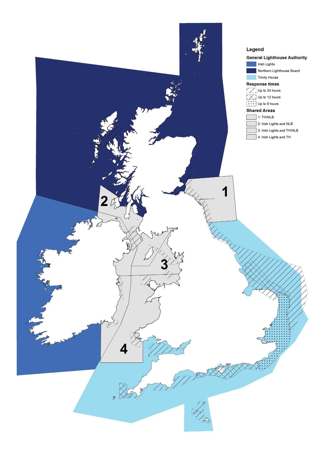 Risk response and shared areas for the General Lighthouse Authorities of Ireland, Scotland, England and Wales Cover Image: Crown Copyright