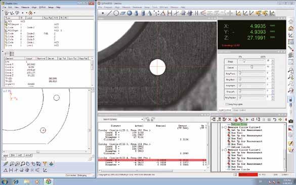 The procedure adjustments associated with changes to the workpiece form can be done easily. Edge detection tool corrections can be made from the video window.