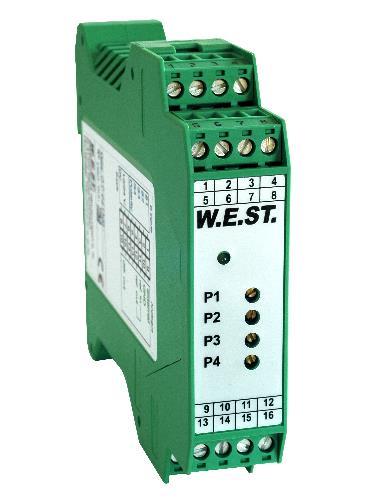 9 DSG-164 Demand signal module This module is a demand signal module. Via four digital inputs, four by potentiometer adjustable demand values can be selected.