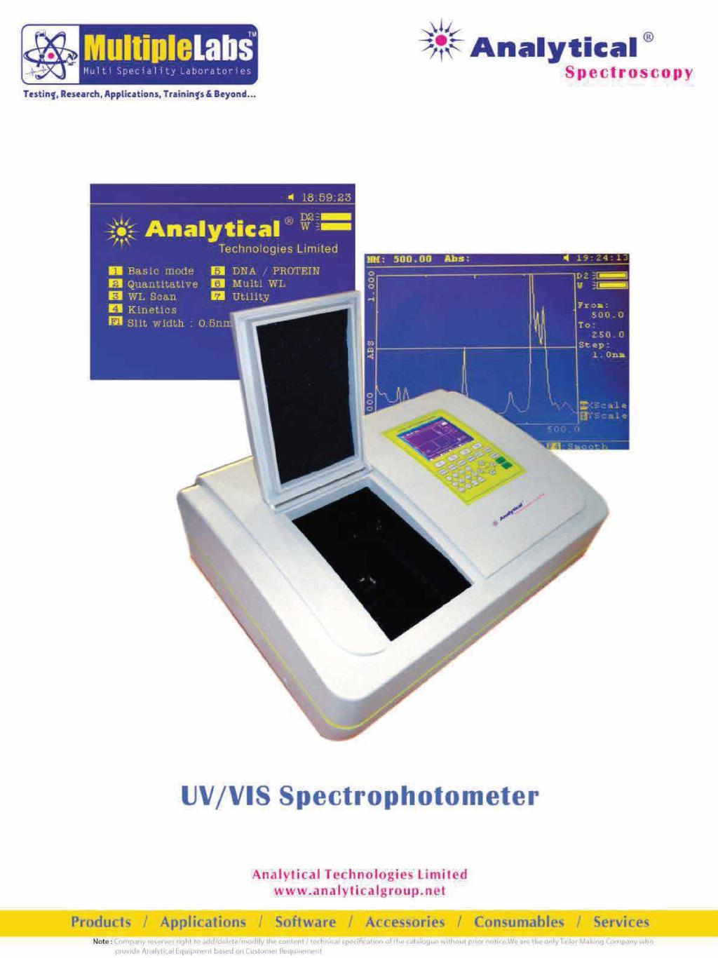 UV/VIS Spectrophotometer Analytical Technologies Limited www.
