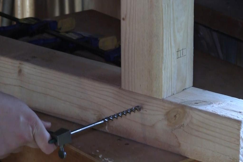 This pointing allows the peg to navigate around the offset and is essential to prevent the peg from hanging up or potentially blowing out the far side of the mortise.