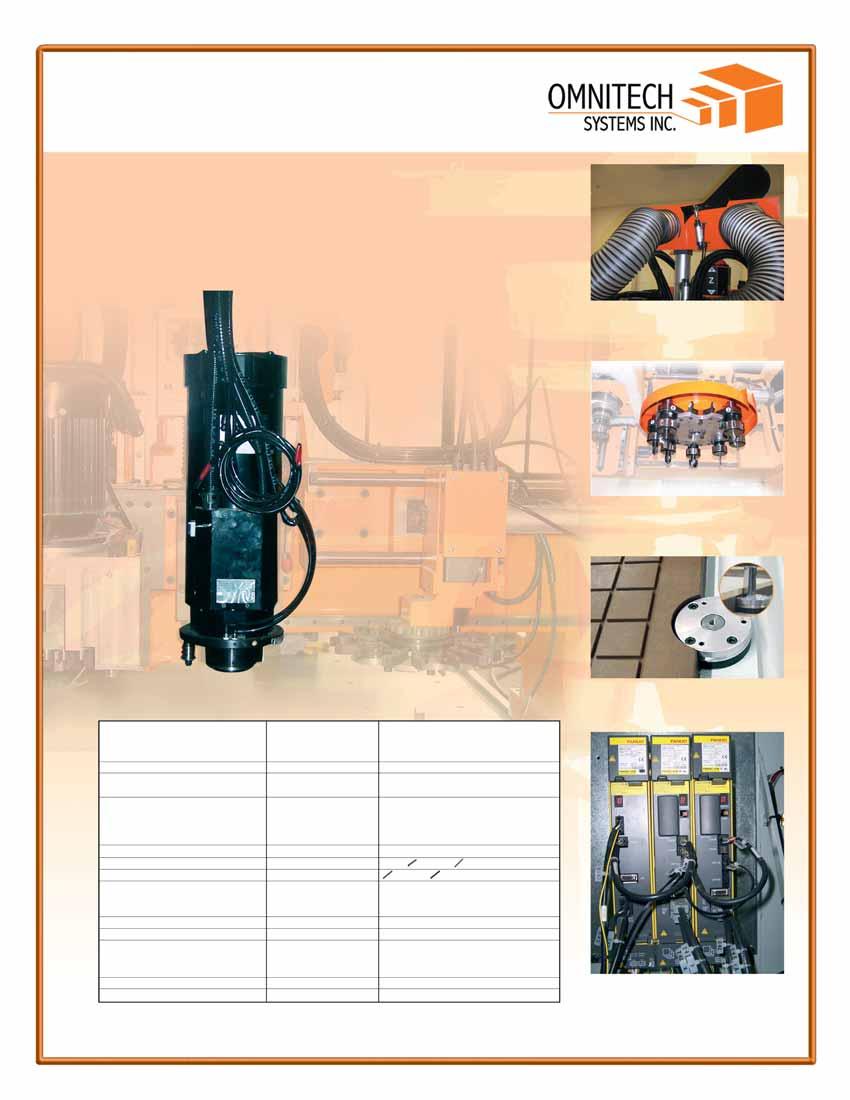 Main Router Spindle: Anderson (ANDI) designed and manufactured 7.5KW (10HP) spindle, with the following features: 1.000 ~ 24.