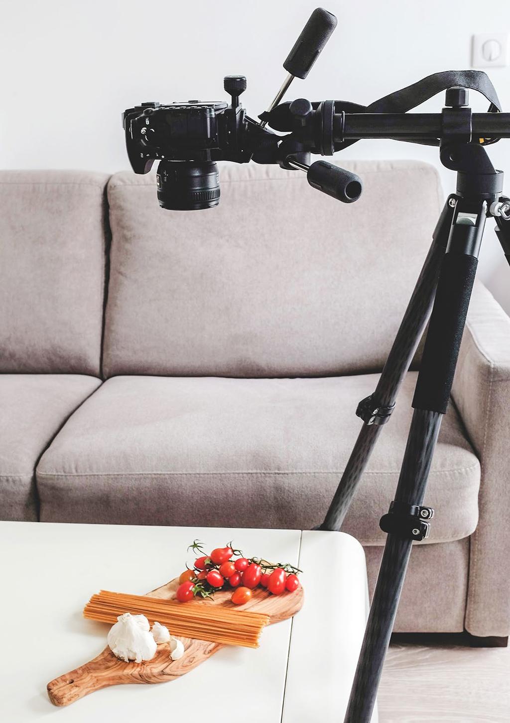 Benefits of a tripod with a lateral arm /side arm When shooting overhead, for example in food photography a tripod with a lateral arm / side arm you will not need to balance on a chair in order to